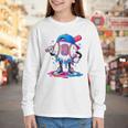 Baseball Drip 8th 8 Year Old Birthday Boys Pitcher Player Youth Long Sleeve Tee