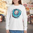 Baseball Drip Ice Cream Sprinkles Baseball Player Premium Tri-Blend Youth Long Sleeve Tee