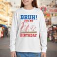 Bruh It's My 2nd Birthday Boy Baseball Themed Party Youth Long Sleeve Tee Bruh It's My 2nd Birthday Boy Baseball Themed Party Youth Long Sleeve Tee