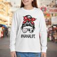 Classy Nana Life Soccer Messy Bun Baseball Mother's Day Youth Long Sleeve Tee Classy Nana Life Soccer Messy Bun Baseball Mother's Day Youth Long Sleeve Tee