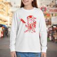 Drippy Baseball Mascot Valentine Heart Glasses Cartoon Youth Long Sleeve Tee