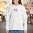 FO23VER Trendy Number 23 Baseball Team Sport For Women Men Youth Long Sleeve Tee