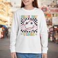 Game Day Vibes Softball Baseball Groovy Game Day Girls Women Youth Long Sleeve Tee