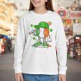 Kids Boys St Patricks Day Irish Flag Kids Baseball Ice Cream Drip Youth Long Sleeve Tee