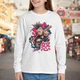 Punk Girl With Anger Kanji And Baseball Bat Youth Long Sleeve Tee