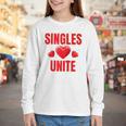 Singles Unite Valentines Day Humor For Singles Raglan Baseball Tee Youth Long Sleeve Tee