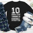 10th Birthday Rookie Of The Year Baseball Double Digit Humor Youth Long Sleeve Tee