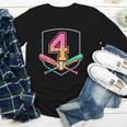 4th Birthday Baseball Bat Ice-Cream Drip 4yrs Old Boys Girls Youth Long Sleeve Tee