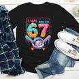 7th Birthday Boys I Was 6 Now I'm 7 Baseball Ice Cream Drip Youth Long Sleeve Tee