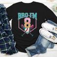 8th Birthday Boy Bro I'm 8 Years Old Baseball Theme Youth Long Sleeve Tee