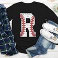 Baseball Alphabet Monogram Initial Letter R Youth Long Sleeve Tee