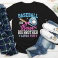 Baseball Or Bows Big Brother Loves You Gender Pink Or Blue Youth Long Sleeve Tee Baseball Or Bows Big Brother Loves You Gender Pink Or Blue Youth Long Sleeve Tee