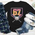 Baseball Drip Number 67 Fun Six Seven 6 7 Meme Youth Long Sleeve Tee