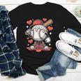 Baseball Drip Valentine Boys Women Men Hearts Sport Love Youth Long Sleeve Tee