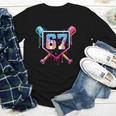 Baseball Ice Cream Drip Number 67 Player 67th Birthday Youth Long Sleeve Tee