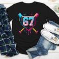 Baseball Ice Cream Drip Number 67 Player 67th Birthday 67 Youth Long Sleeve Tee