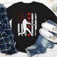 Baseball Silhouette Heart USA Flag Hearts American Boys Kids Youth Long Sleeve Tee