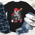 Baseball Skeleton Halloween Playing Youth Long Sleeve Tee Baseball Skeleton Halloween Playing Youth Long Sleeve Tee