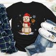 Baseball Snowman Merry Christmas Holiday Sports Xmas Pajamas Youth Long Sleeve Tee