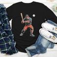 Bigfoot Playing Baseball Boys Kids Men Baseball Player Youth Long Sleeve Tee