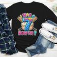 Blue Checkered I Was 6 Now I'm 7 Birthday Cake Baseball Drip Youth Long Sleeve Tee