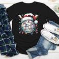 Christmas Baseball Boy Youth Kid Men Santa Hat Xmas Baseball Youth Long Sleeve Tee