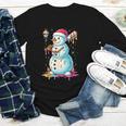 Christmas Baseball Snowman Drip For Boys Men Girls Women Youth Long Sleeve Tee
