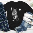 Cute Kitten Playing Baseball Hitter Bat Cool Baseball Cat Youth Long Sleeve Tee Cute Kitten Playing Baseball Hitter Bat Cool Baseball Cat Youth Long Sleeve Tee