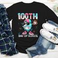 Dabbing Drippy 100th Days Of School Baseball Ice Cream Drip Youth Long Sleeve Tee