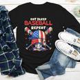 Eat Sleep Baseball Repeat Ice Cream Drip Crossed Bats Youth Long Sleeve Tee