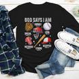 God Says I Am Baseball Player Catcher Pitcher Boys Men Youth Long Sleeve Tee