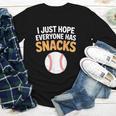I Just Hope Everyone Has Snacks Baseball Game Day Fan Youth Long Sleeve Tee