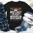 Most Likely To Play Baseball With Santa Christmas Baseball Youth Long Sleeve Tee