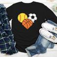 Mom Sports Heart Soccer Basketball Baseball Softball Youth Long Sleeve Tee