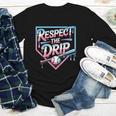 Respect The Drip Baseball Player Youth Long Sleeve Tee Respect The Drip Baseball Player Youth Long Sleeve Tee
