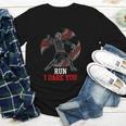 Run I Dare You Baseball Catcher Graphic Players Fans Youth Long Sleeve Tee