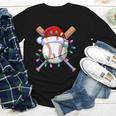 Santa Sports Christmas Baseball Player Youth Long Sleeve Tee