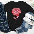 Sporty Rose Graphic With Baseball And Rugby Ball Petals Youth Long Sleeve Tee