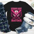 Strike Out Breast Cancer Baseball Ice Cream Drip Youth Long Sleeve Tee