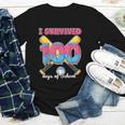 I Survived 100 Days Of School Baseball Cream Drip Boys Youth Long Sleeve Tee