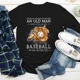 Never Underestimate An Old Man Who Still Plays Baseball Youth Long Sleeve Tee