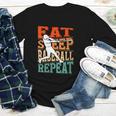 Women's Eat Sleep Baseball Repeat Vintage Player Sport Lover Retro Youth Long Sleeve Tee Women's Eat Sleep Baseball Repeat Vintage Player Sport Lover Retro Youth Long Sleeve Tee