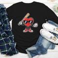 Women's Valentines Day Heart Baseball Player Sports Boys Kids Men Youth Long Sleeve Tee