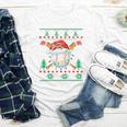 Baseball Christmas Ugly Sweater Santa Sport Men Kids Youth Long Sleeve Tee