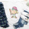 Cute Baseball Ice Cream Drip For Girls & Boys 2 Sides Youth Long Sleeve Tee
