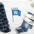 Fly The W Chicago Baseball Winning Flag Distressed Premium Tri-Blend Youth Long Sleeve Tee Fly The W Chicago Baseball Winning Flag Distressed Premium Tri-Blend Youth Long Sleeve Tee