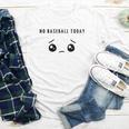 No Baseball Today Minimalist Sad Face Baseball Lover Youth Long Sleeve Tee