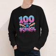 100 Days Of School Baseball Dripping Ice Cream 100th Day Youth Long Sleeve Tee