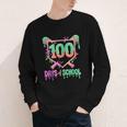 100 Days Of School Baseball Ice Cream Drip 100th Day Player Youth Long Sleeve Tee
