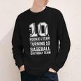 10th Birthday Rookie Of The Year Baseball Double Digit Humor Youth Long Sleeve Tee